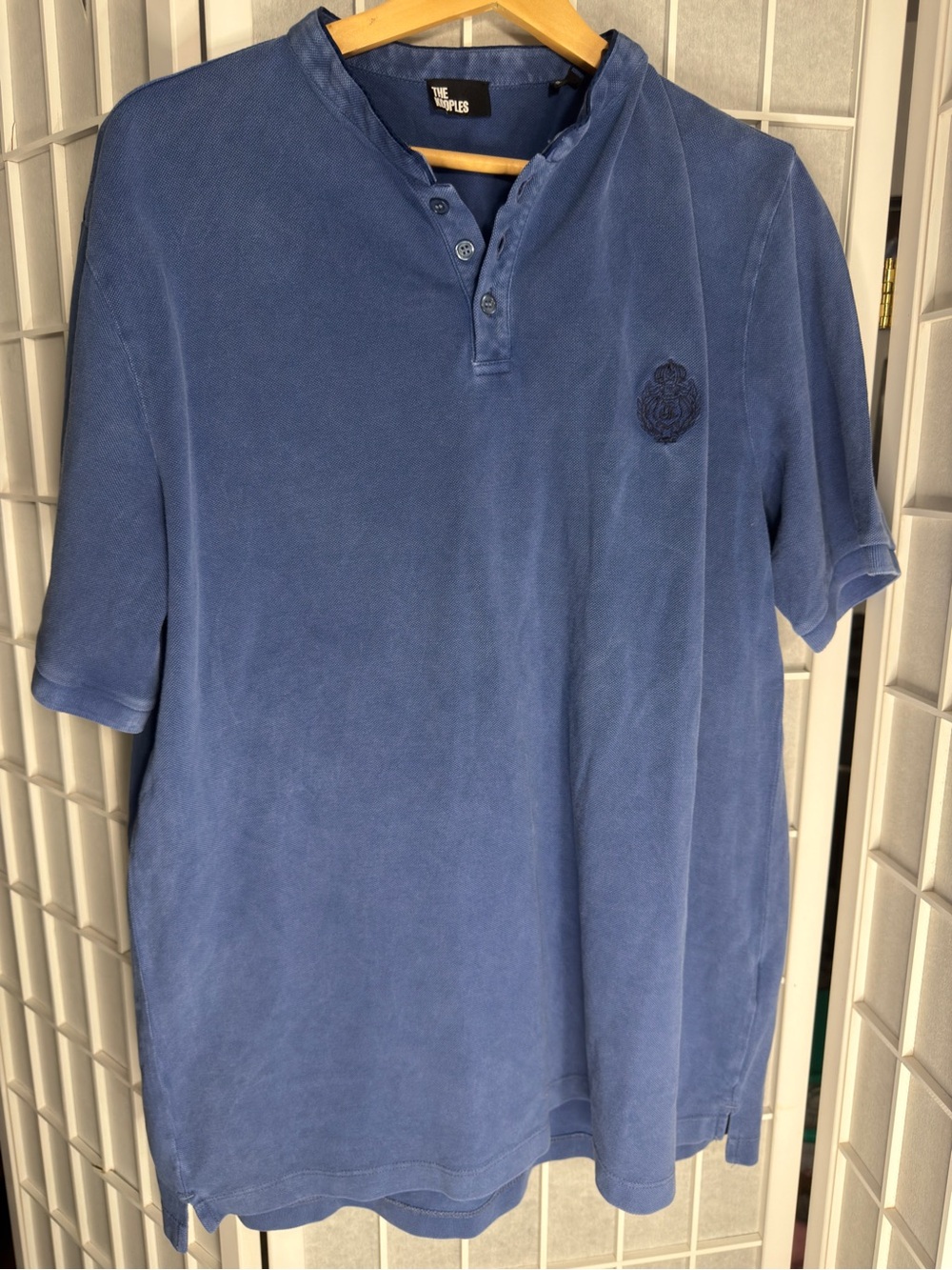 The Kooples Blue Short-Sleeve Henley Polo NEW